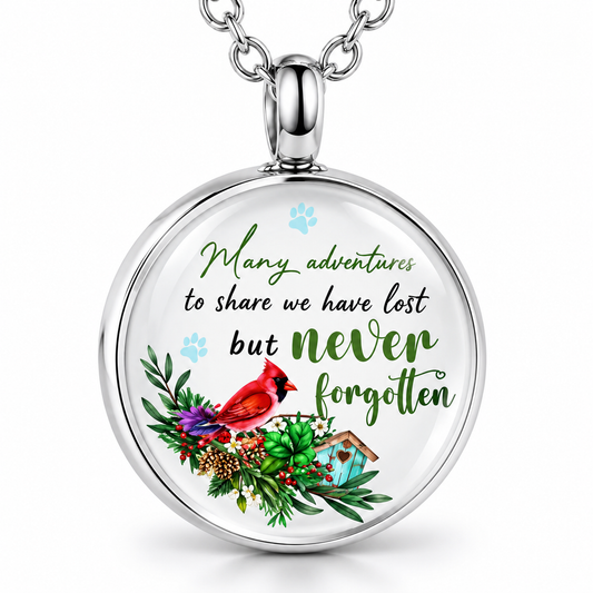 Pet Memorial Necklace for Ashes – Cardinal Bird Pendant