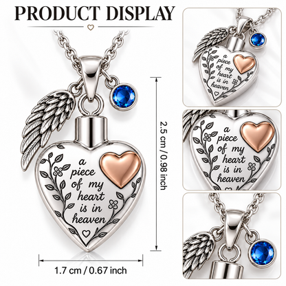 A Piece of My Heart Is in Heaven Memorial Necklace