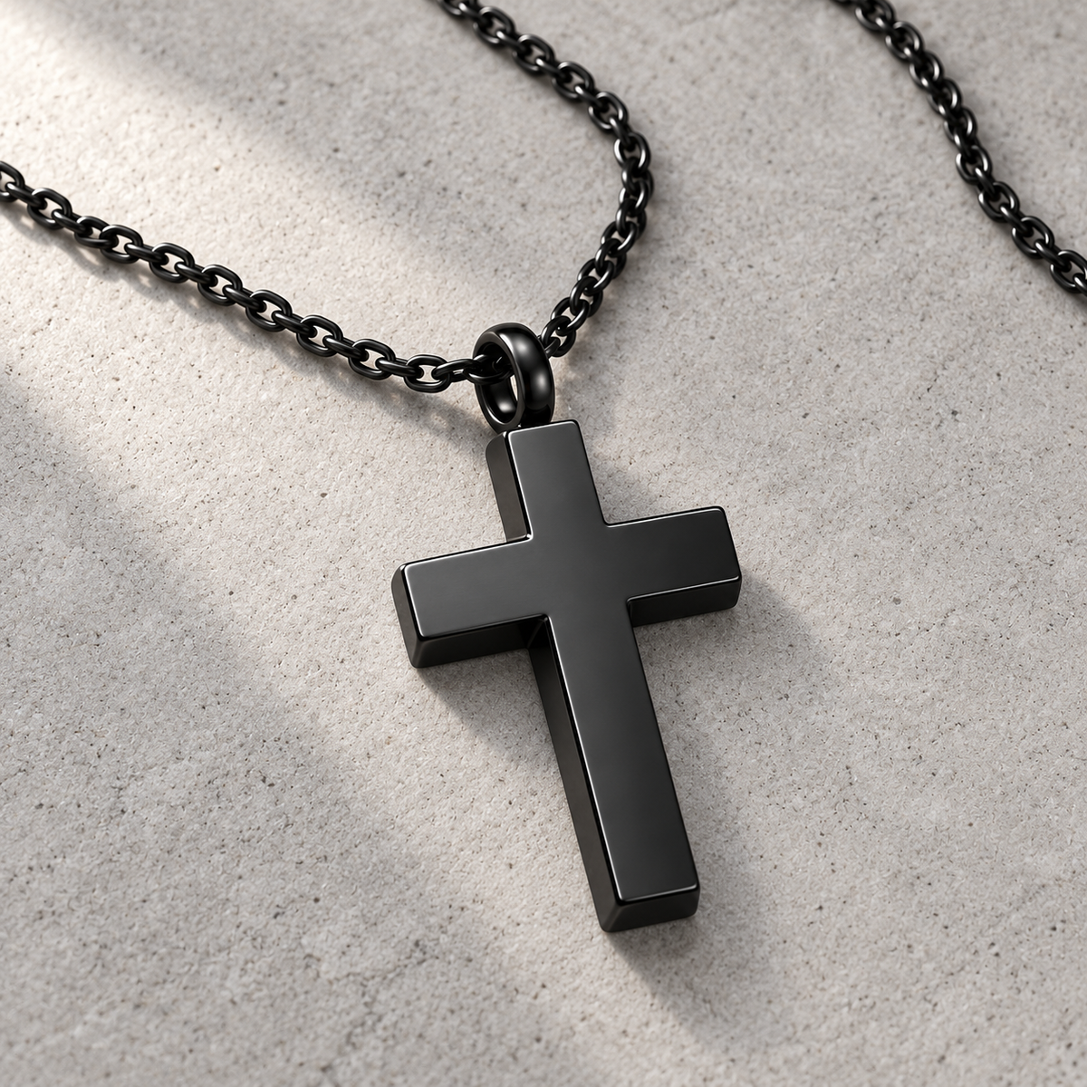 Black Cross Memorial Necklace | Faith Keepsake Pendant
