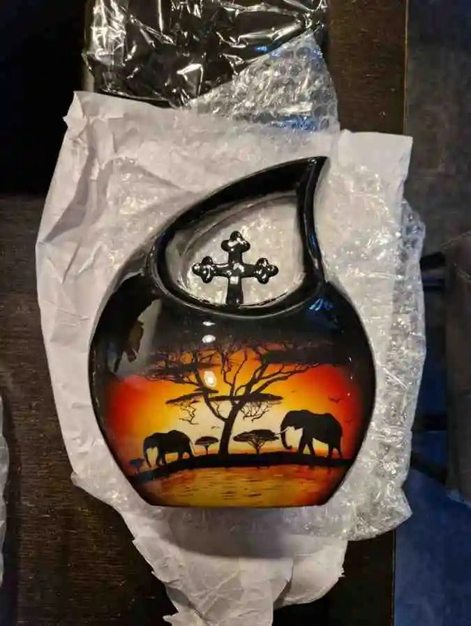Customer memorial urn photo